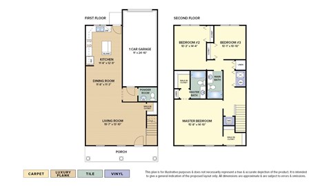 Floor plan for 3 beds, 2.5 baths, 1656 sqft